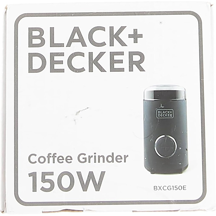 Кавомолка Black+Decker BXCG150E, 150 Вт, пластик, чорна, для 12 чашок, для кавових зерен