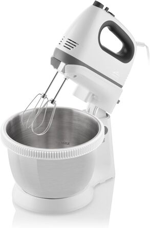 Ручний міксер ETA Crema II з чашею, 400 Вт, 5 швидкостей, турбо, 3,6 л, червоний, з двома вінчиками та двома гачками з нержавіючої сталі
