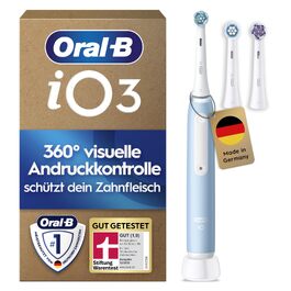 Електрична зубна щітка Oral-B iO Series 3, світло-блакитна (Ice Blue), 1 щітка + 3 смінні насадки