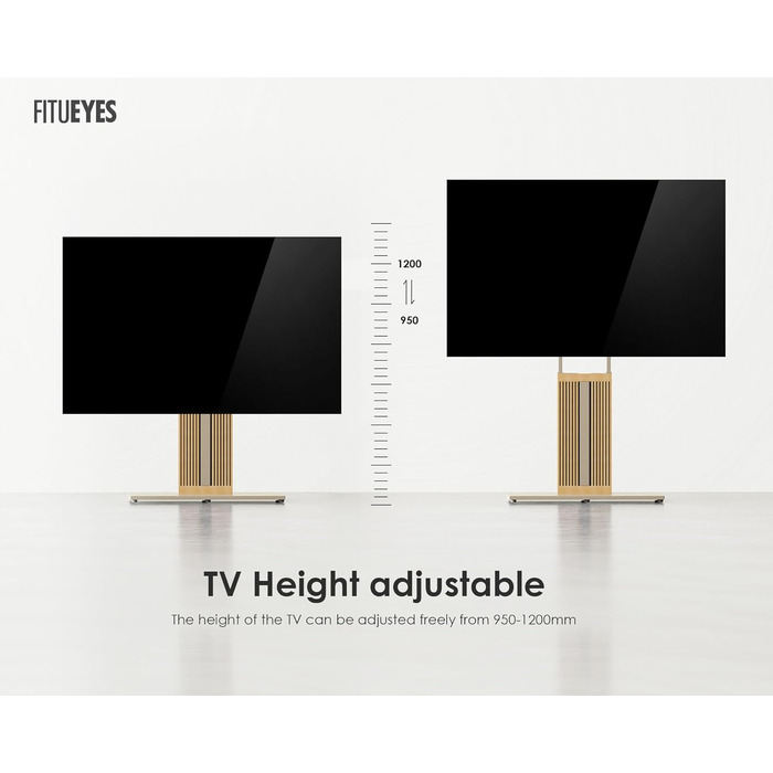Дизайнерська TV підставка FITUEYES з бука, для телевізорів 55-88 дюймів, обертається, регулюється по висоті, серія Zen