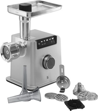 Електрична м’ясорубка WMF Profi Plus 2200Вт з насадками для ковбас, кеббе та печива, 3 диски, реверс