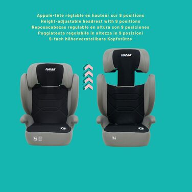 Автокрісло Nania Belem 2 в 1 I-SIZE, 15-36 кг, Група 2/3, 100-150 см, регульована спинка та підголівник, з бічними захистом