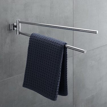 Двоплечий тримач для рушників Duravit Karree, настінний, поворотний, 45 см, хром