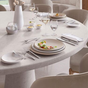 Сервіз столовий Villeroy & Boch NewMoon бежевий, 12 предметів, порцеляна преміум, тарілки 27 см та 24 см для 6 осіб