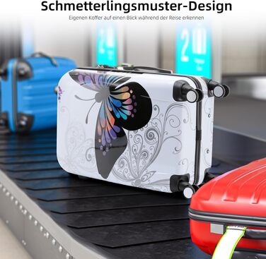Валіза BEIBYE Butterfly M: жорсткий дорожній кофер з полікарбонату, Trolley з TSA-замком, середній розмір