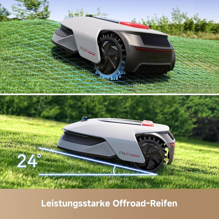 Робот-газонокосар Dreame A1 Pro без дроту, LiDAR 360°, 2000 м², керування через додаток, OmniSense, розумне уникнення перешкод, 66.5x43.7x26.1 см