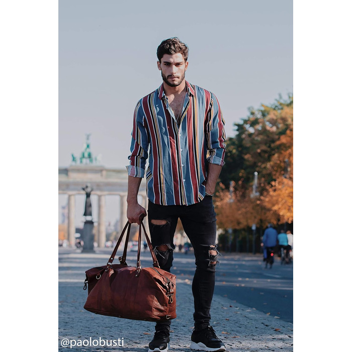 Вінтажна дорожня сумка Berliner Bags München, водонепроникна шкіряна спортивна сумка-дуфл для чоловіків і жінок, коричнева, велика