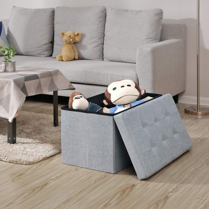 Оббитий пуф Wide Decor, 80x40x40 см, сірий