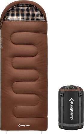 Зимовий спальний мішок KingCamp Cloud 400 XL широкий, бавовна, до -15°C