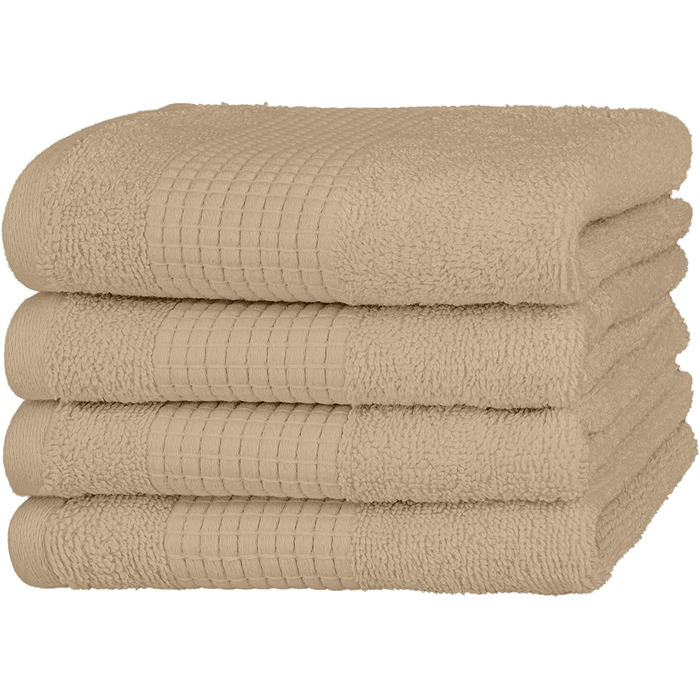 Набір рушників Merana Rome Desert Sand, 4 шт., 30x50 см, м'які, без ворсу, 100% бавовна, люкс фротте, OEKO-TEX, 590 г/м²