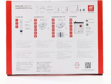 Вакуумний стартовий набір ZWILLING Fresh & Save, 8 предметів, скло, помпа, контейнери та пакети, колекція La Mer