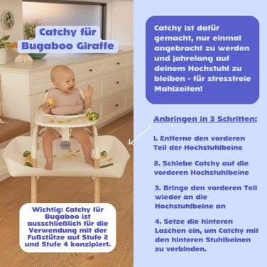 Ловця крихт CATCHY для стільчика Bugaboo Giraffe — аксесуар-піддон для збору їжі та крихт (Білий)