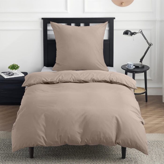 BEDSURE Комплект постільної білизни 135x200 з бавовни 4-х частинний - комплект постільної білизни, 2 наволочки 80x80 см, Oeko-TEX, колір хакі