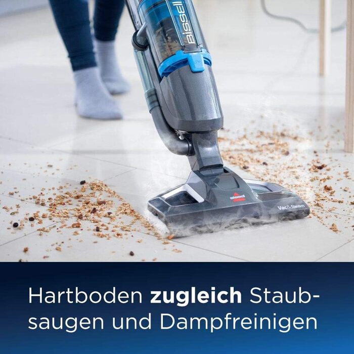 BISSELL Vac & Steam Titanium – пилосос та парова швабра 2-в-1 для твердих підлог, плитки та дерев'яних покриттів, з регулюванням пари, очищення без хімії, 81 дБ, модель 1977N