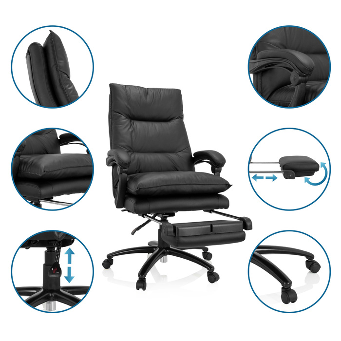 Крісло для керівника RELAX CL 200 з підставкою для ніг PU black MyBuero