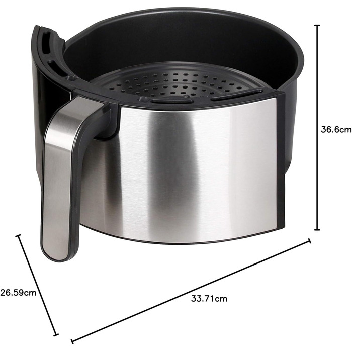 Аерофритюрниця Emerio XXL 13л Airfryer AF-121914: розумна мультипіч з ротисаром, кошиком та функцією сушіння, 1800 Вт, чорна