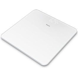 Beurer GS 225 біла цифрова скляна вага для людей з Magic-Display і точково-матричним дисплеєм