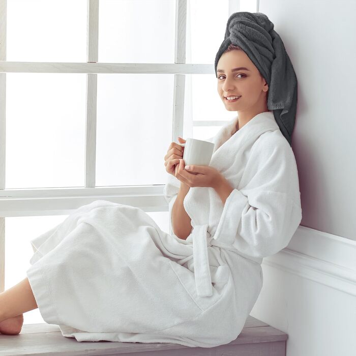 Набір рушників Utopia Towels 6 шт, 100% бавовна, 60x120 см, сірі, з петелькою для підвішування, м'які та вбираючі банні рушники