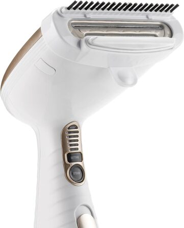 Ручний парогенератор Conair Turbo ExtremeSteam 25 г/хв, 5 режимів, швидкий нагрів, 3 насадки для делікатних і щільних тканин, білий/бежевий, EU
