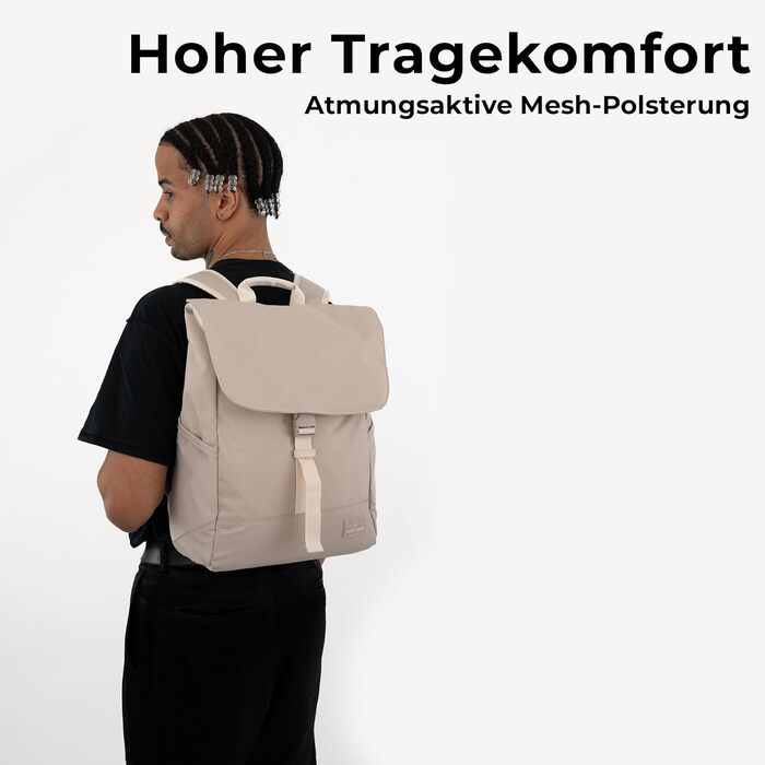 Рюкзак Johnny Urban Mika для ноутбука 14 л, водовідштовхувальний, пісочний, унісекс, стильний рюкзак для школи, університету, велосипеда