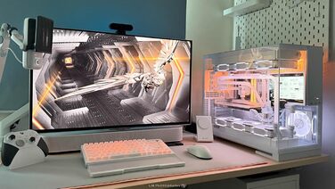 Ігровий корпус Geometric Future M5, білий, середній Tower, скло, E-ATX/ATX, ARGB вентилятори, USB Type-C, підтримка радіатора 420/360 мм