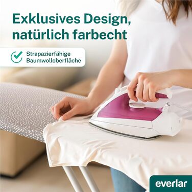 Преміум чохол для прасувальної дошки everlar 120x40 см, OEKOTEX100, Німеччина, сірий з білими крапками, для парових станцій, з комфортною підкладкою