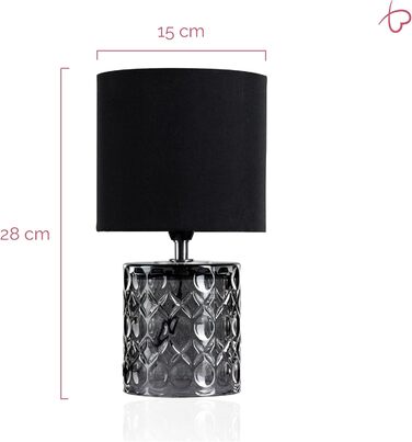 Настільна лампа Pauleen Crystal Glow 20Вт, E14, сіро-чорна, метал/пластик, без лампочки