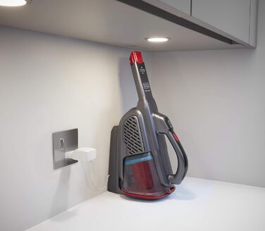 Акумуляторний ручний пилосос BLACK+DECKER 12V, безмішковий, циклонний, з довгою та висувною щілинною насадкою, зарядна станція
