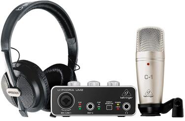 Аудіоінтерфейс Behringer U-PHORIA Studio 2x2, 24-біт/192 кГц, з мікрофонними преампами Midas - Студійний набір