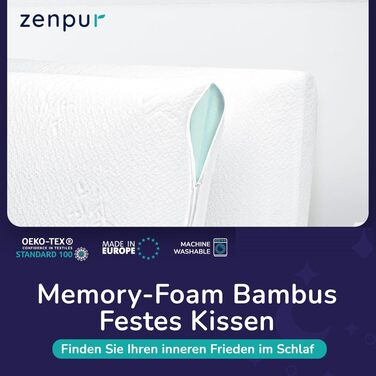 Подушка ортопедична для шиї ZenPur 40x60x13 см (2 шт) з піни Memory Foam - сертифікат Oeko-TEX