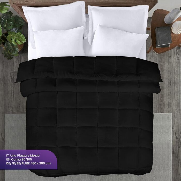 Ковдра Utopia Bedding, 180x200 см, біла, 370 GSM, дихаюча, стегане покривало, супер м'яка