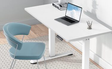 Електричний підйомний стіл Homall з регулюванням висоти, USB-портом та таймером нагадування, робочий стіл для роботи стоячи та сидячи (Білий, 120 x 60 см)