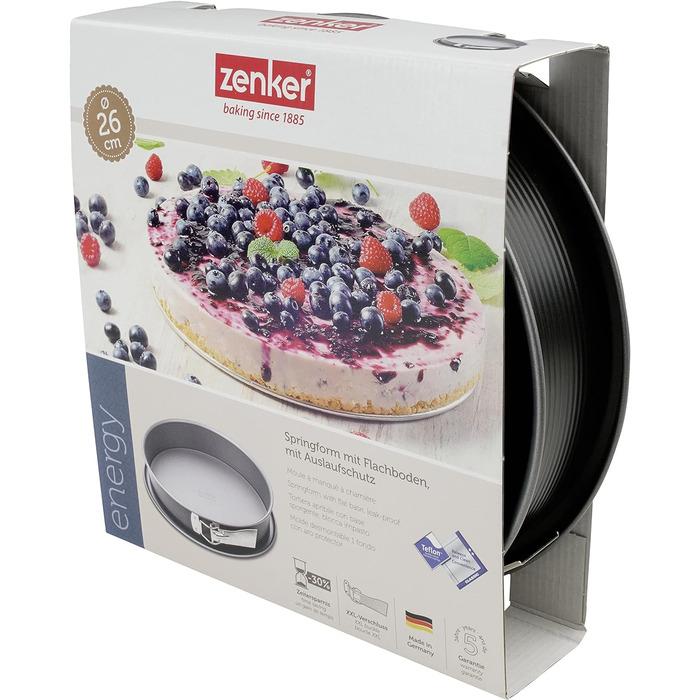 Форма для випікання Zenker Springform з плоским дном, 26 см, антипригарна, енергоефективна