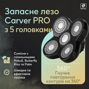 Запасні леза Skull Shaver Carver (5 шт.) для голильниць Pitbull, Palm та Butterfly Kiss — для бороди, тіла та гоління голови