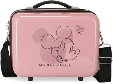 Косметичка Disney Mickey, жорсткий ABS, з ремінцем, рожева, 29x21x15 см, 9,14 л, для подорожей, з можливістю персоналізації
