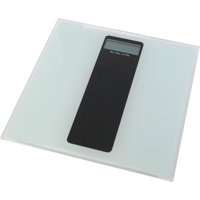 Цифрові ваги для людей Axentia, скляні, LCD дисплей, до 150 кг, білі, 30x30 см