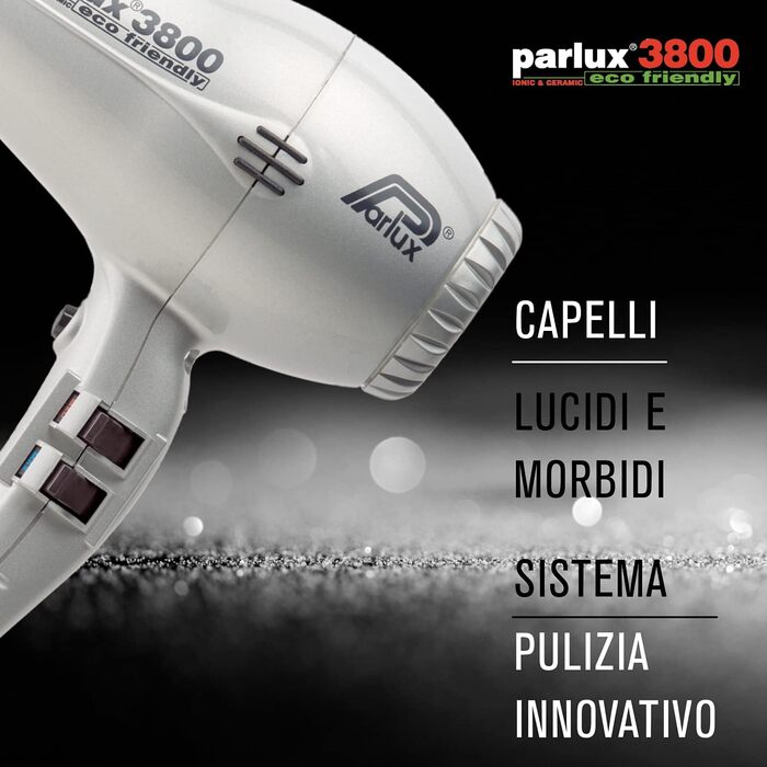 Фен Parlux 3800 Ecofriendly чорний, професійний, енергозберігаючий