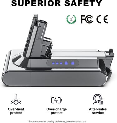 Акумулятор для пилососа Dyson V7 Absolute, Mattress, Allergy, Trigger, Fluffy, Animal Pro+ (8000mAh, сірий)