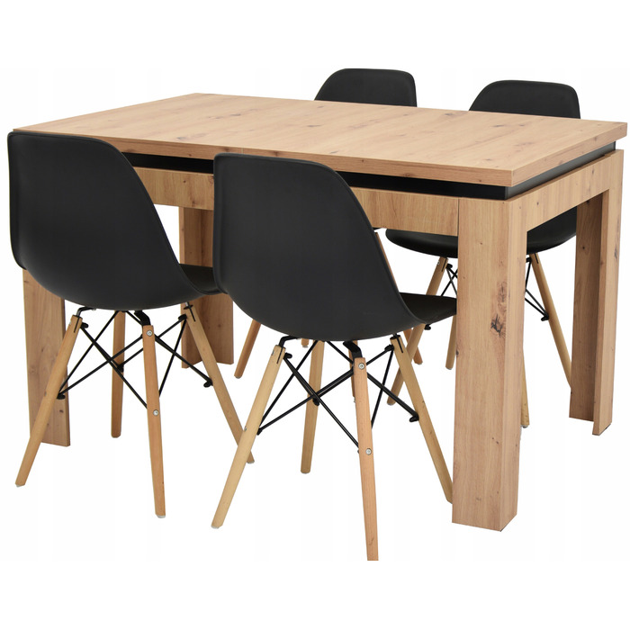 Набір з 4 стільців та столу 80x120 у скандинавському стилі ARTISAN SALON