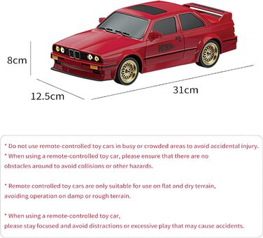 RC Дрифт-кар Drift Auto 1:16, 2.4 GHz, 30 км/год, 4WD, LED підсвічування, червоний, з акумулятором