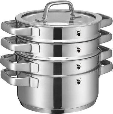 Набір каструль WMF Compact Cuisine 5 предметів, індукційний, нержавіюча сталь, з кришками, полірований Cromargan, без покриття, з внутрішньою шкалою