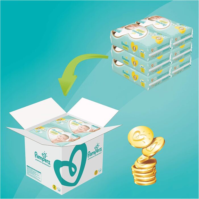 Підгузки Pampers Premium Protection, розмір 0, 48 шт.