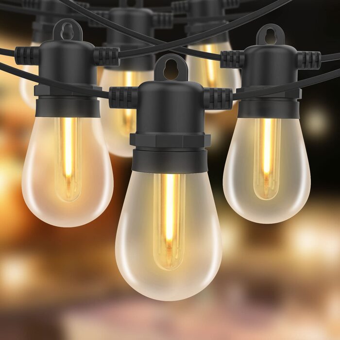 Світлодіодна гірлянда Bomcosy S14 30м для вулиці, IP65, теплий білий 2700K, 100 LED ламп, декор для саду, весілля