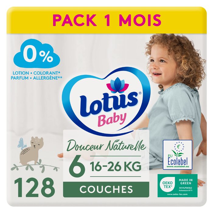 Дитячі підгузки Lotus Baby Douceur Naturelle, розмір 5 (12-20 кг), упаковка на 140 шт, преміум-якість