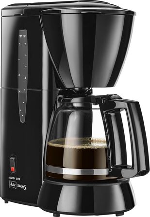 Кавоварка крапельна Melitta Single5, скляна колба, 5 чашок, чорна, з функцією захисту від крапель