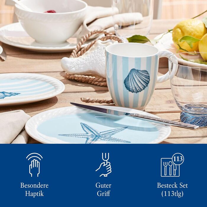 Набір столових приборів Villeroy & Boch Montauk на 6 осіб, 24 предмети, нержавіюча сталь, для великих свят, можна мити в посудомийній машині