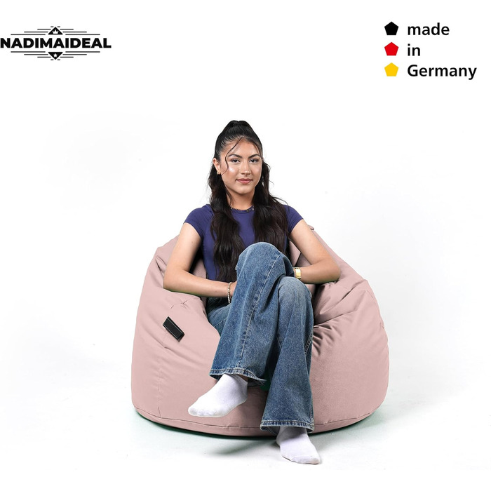 Мішок для сидіння Sitzsack Tropfenform Kastanie рожевий, XL (77 см) – для дітей та дорослих, EPS наповнювач, для дому та вулиці, геймерський пуф