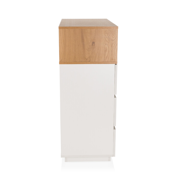 Комод MELMO K 80x40x100 см 3 шухляди білий/дуб hjh LIVING