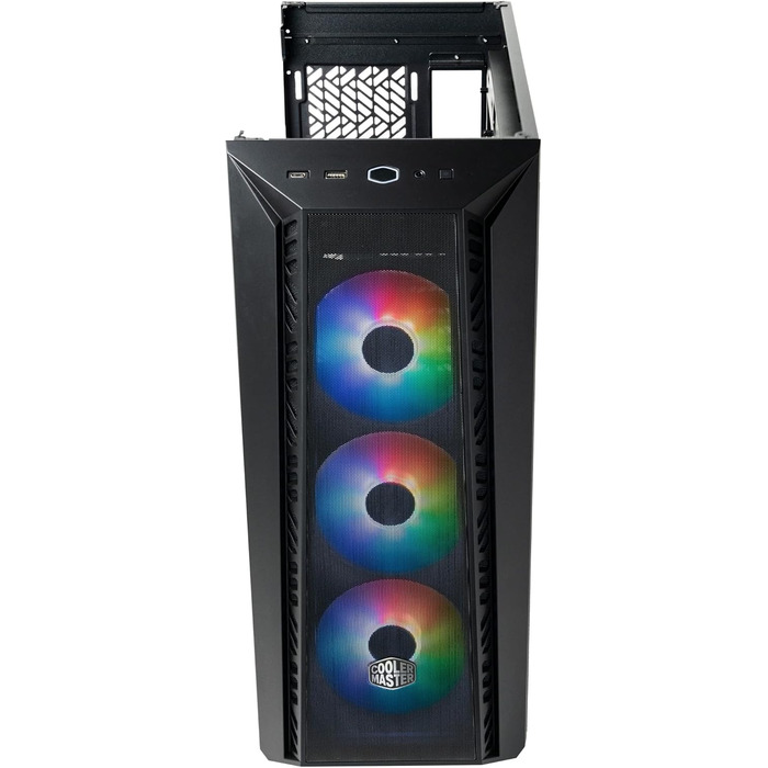 Корпус для ПК Cooler Master MasterBox 520 Mesh, Mid-Tower ATX, 3 встановлених вентилятори, сітчаста передня панель, скляна бічна стінка, ARGB-контролер, чорний