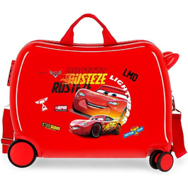 Дитяча валіза Disney Cars Rusteze Lightyear, червона, 50×38×20 см, жорсткий пластик, 34 л, 4 колеса, кодовий замок, ручна поклажа